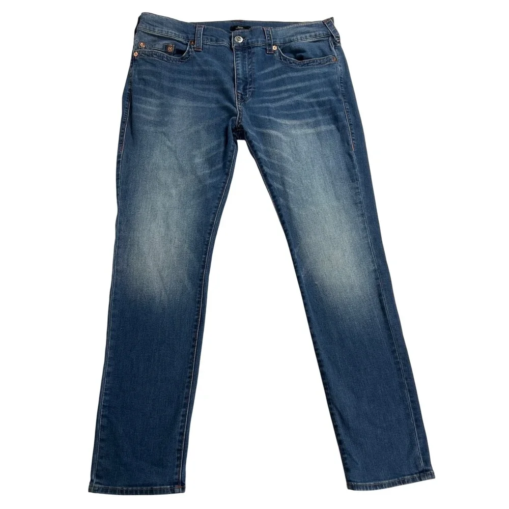True Religion Rocco Relaxed Skinny Jeans Mens Size 38 Faded Wash‎ Denim $164